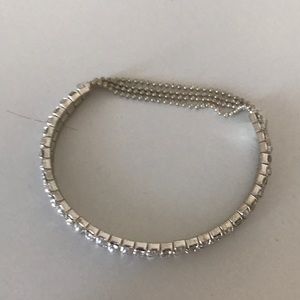 Faux crystal and pearl bracelet